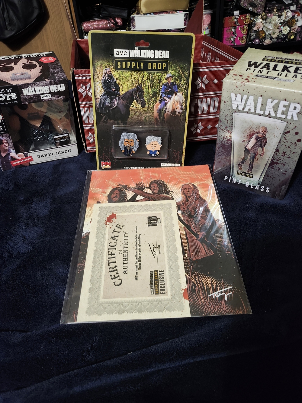 AMC The Walking Dead Supply Drop Collectible Set Red & White Like New